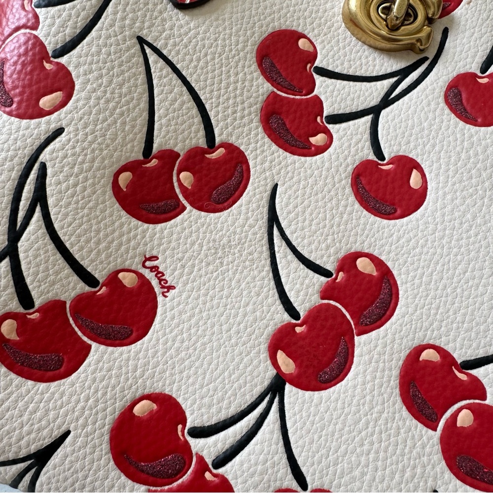 Coach Willow Tote Bag 24 With Cherry Print Crossbody Shoulder Bag - Picture 3 of 12